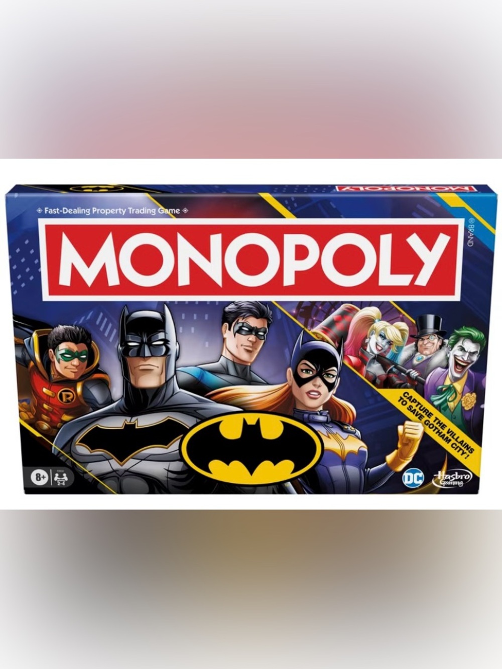 DC Comics Monopoly Board Game - Black, Yellow, Red, Blue